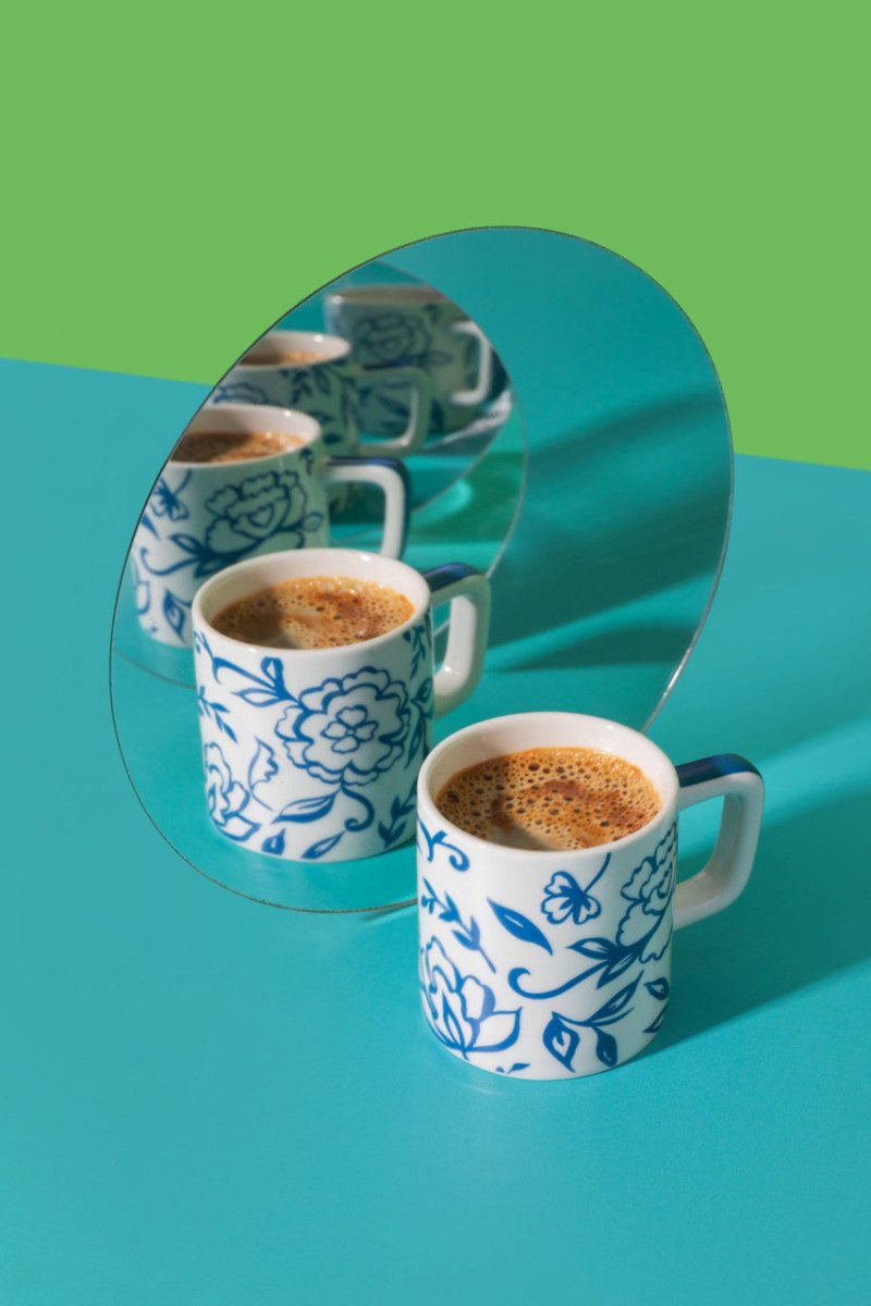 La Cafetière Espresso Cup Blue Floral - RUTHERFORD & Co