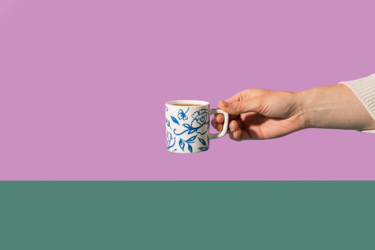 La Cafetière Espresso Cup Blue Floral - RUTHERFORD & Co