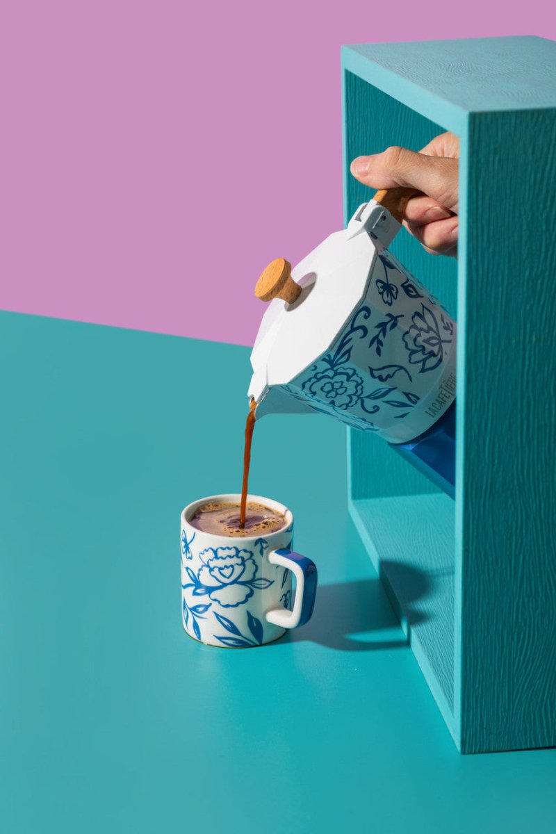 La Cafetière Espresso Cup Blue Floral - RUTHERFORD & Co