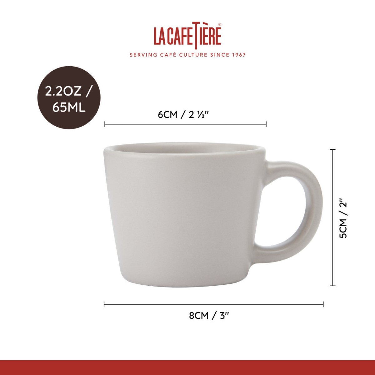 La Cafetière Espresso Cup, Latte, 65ml - RUTHERFORD & Co