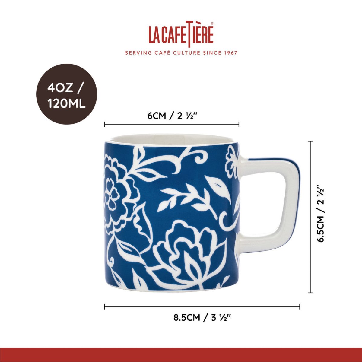 La Cafetière Espresso Cup White Floral - RUTHERFORD & Co