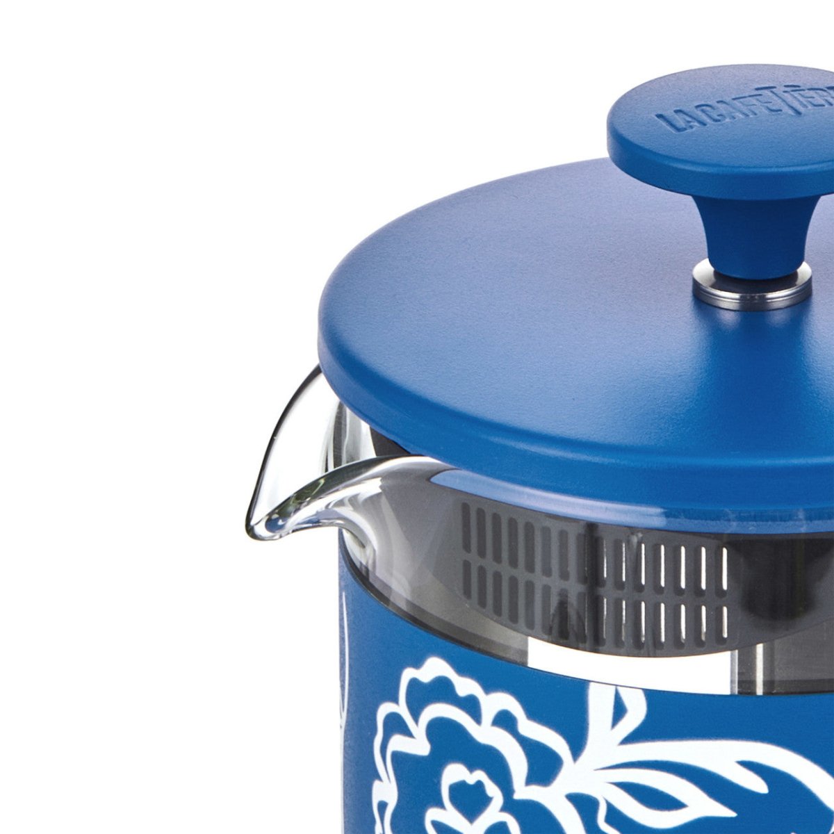 La Cafetière Pisa Stainless Steel Cafetiere Blue Floral - RUTHERFORD & Co