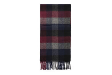 Lambswool Checked Scarf - 376 - RUTHERFORD & Co