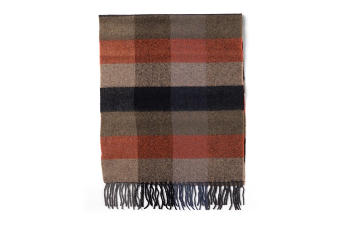 Lambswool Checked Scarf - RUTHERFORD & Co