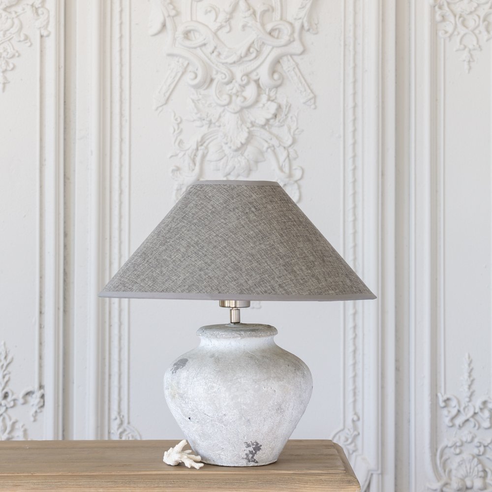 Lamp Ceramic Fabio with Dark Grey Shade - RUTHERFORD & Co