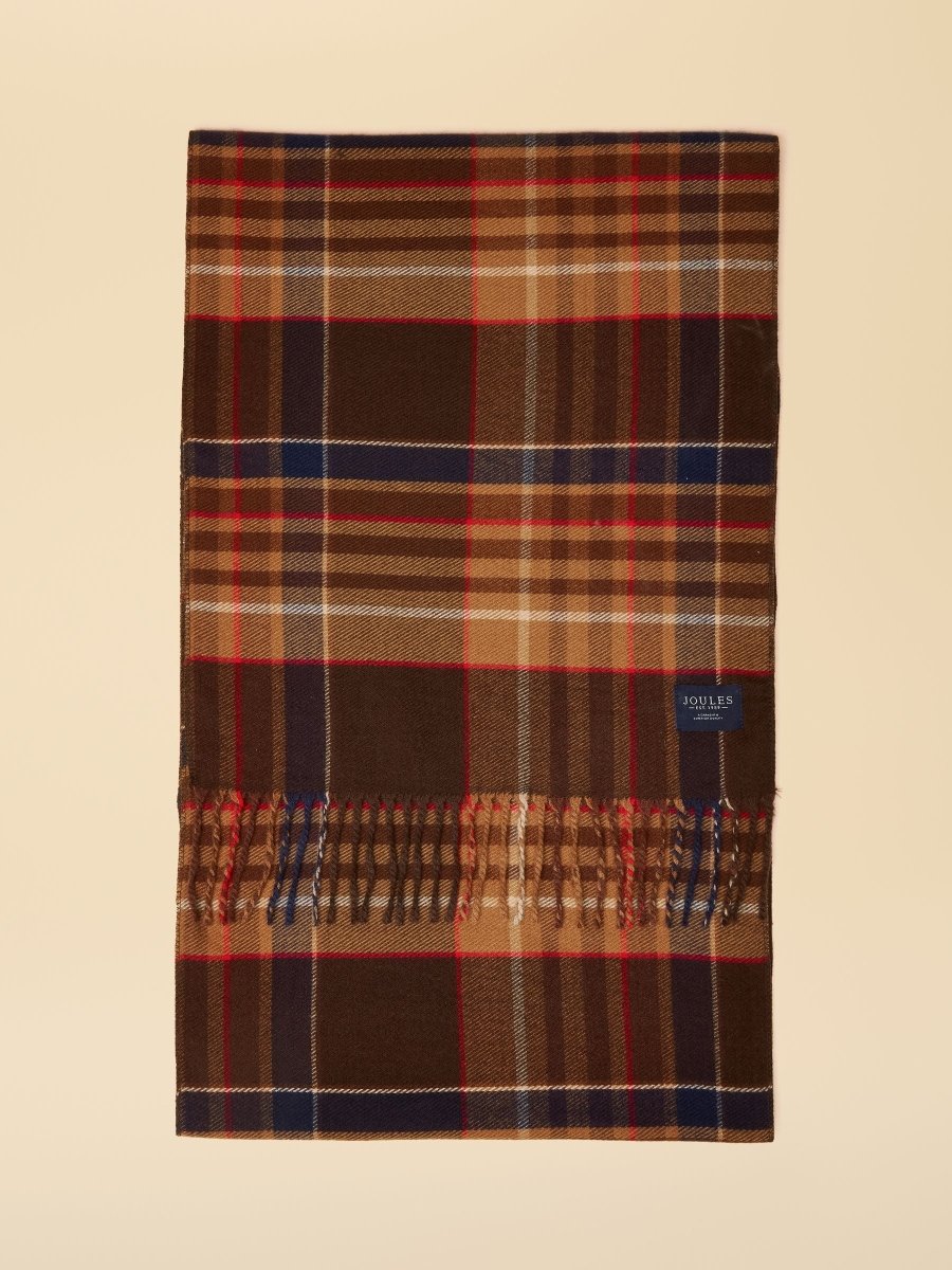 Langtree Check Brown Scarf - RUTHERFORD & Co