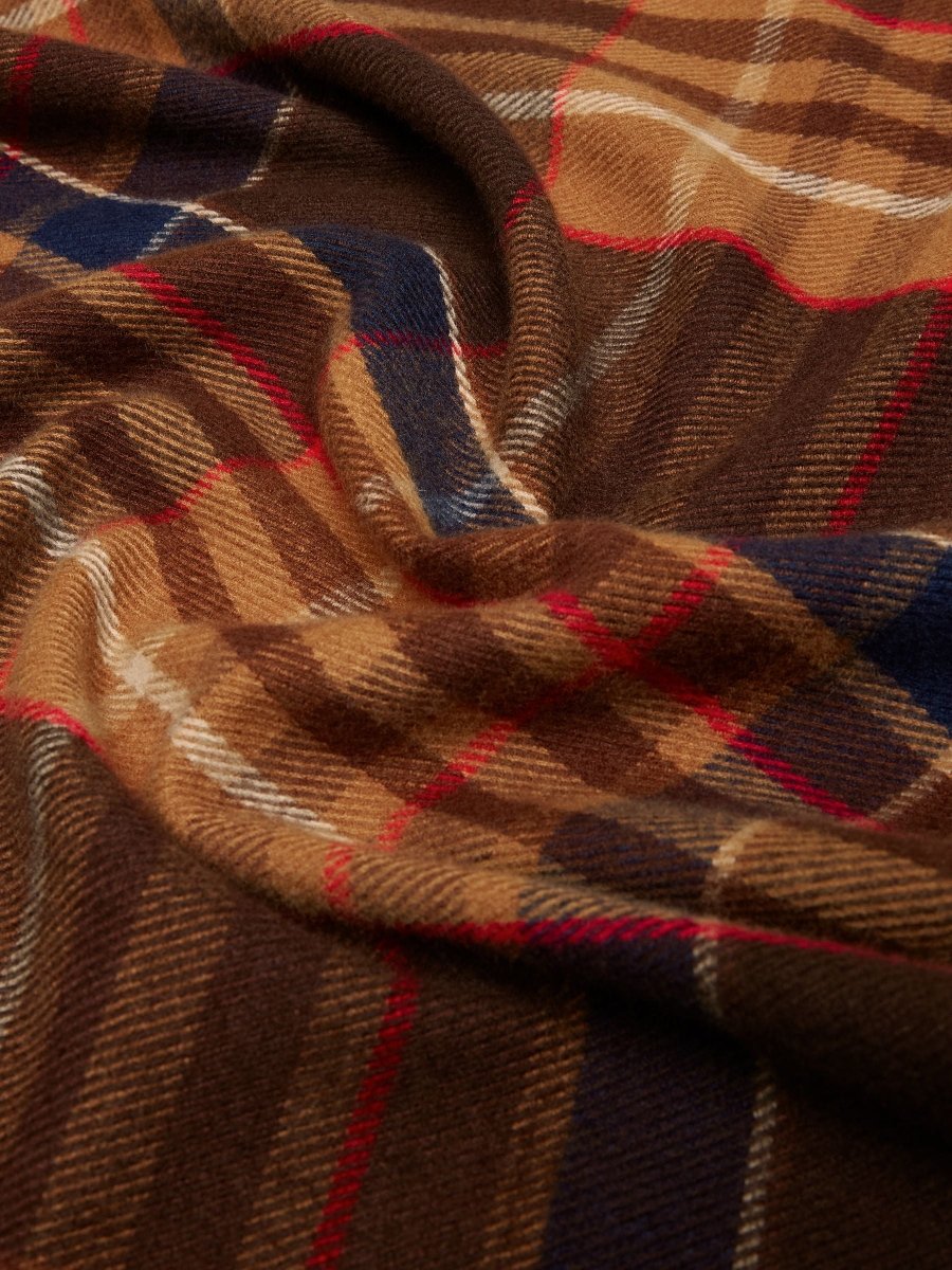 Langtree Check Brown Scarf - RUTHERFORD & Co