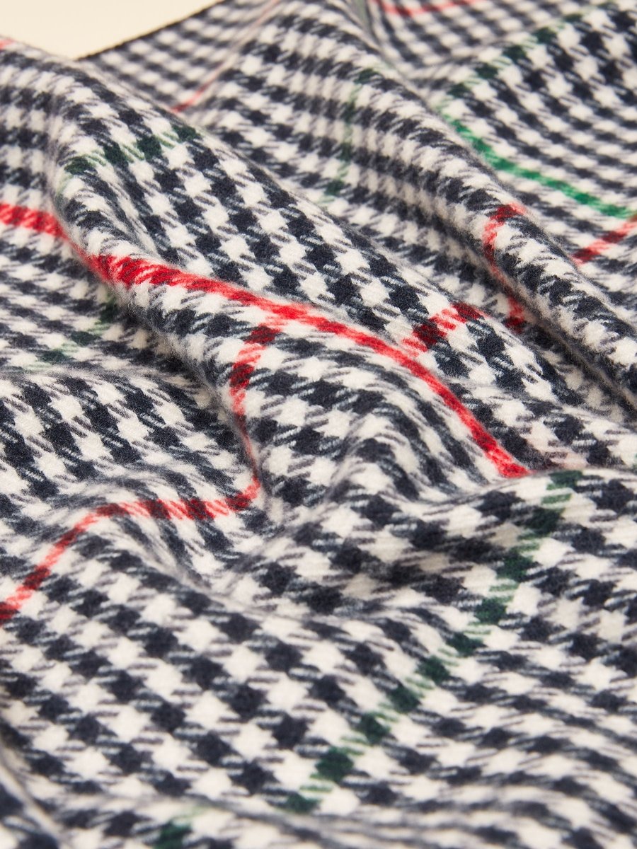 Langtree Check Cream/Navy Scarf - RUTHERFORD & Co