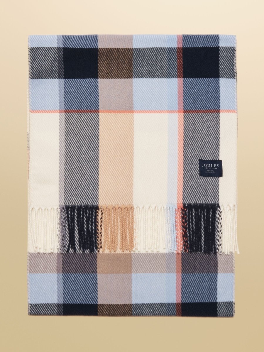 Langtree Cream/Blue Large Unisex Scarf - RUTHERFORD & Co