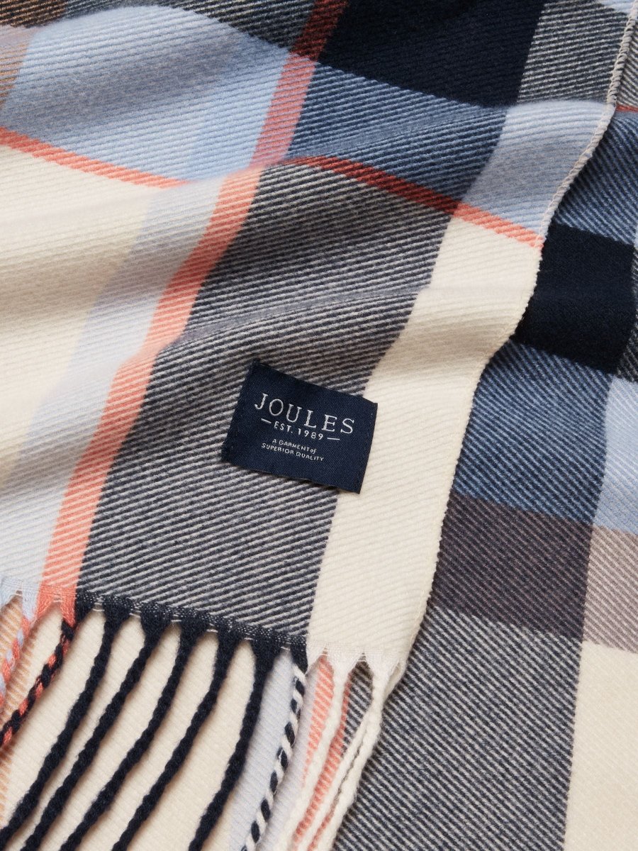 Langtree Cream/Blue Large Unisex Scarf - RUTHERFORD & Co