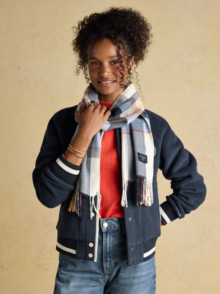 Langtree Cream/Blue Large Unisex Scarf - RUTHERFORD & Co