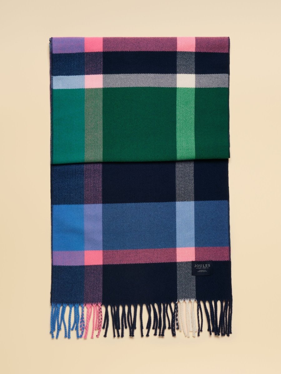 Langtree Navy & Pink Check Scarf - RUTHERFORD & Co