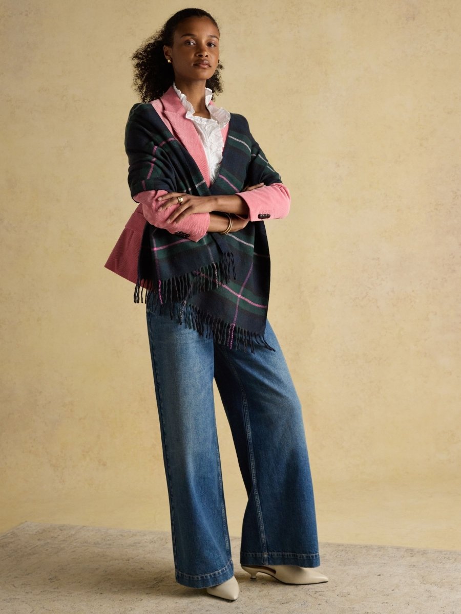 Langtree Navy/Pink Scarf - RUTHERFORD & Co