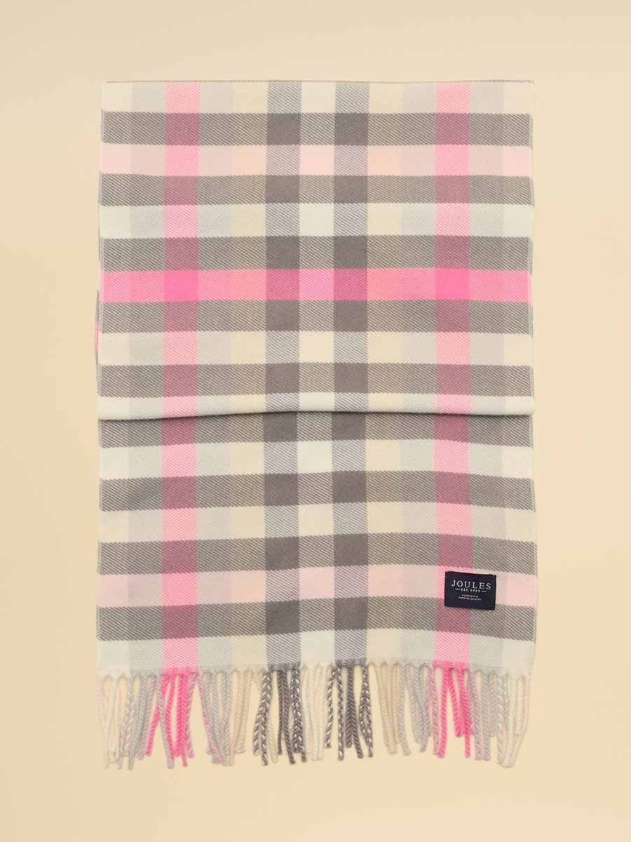 Langtree Pink & Grey Gingham Scarf - RUTHERFORD & Co