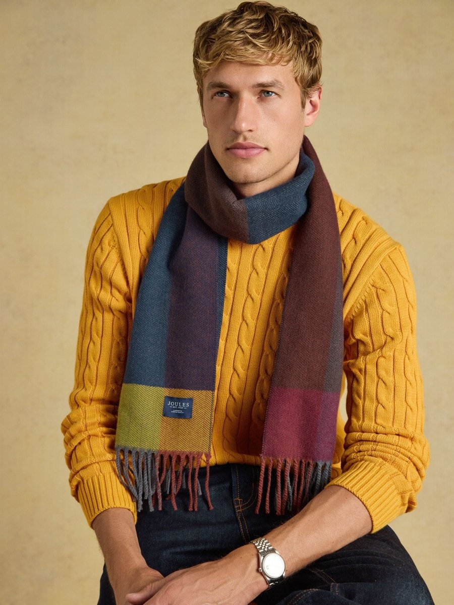 Langtree Scarf - Multi Herringbone Colourblock - RUTHERFORD & Co