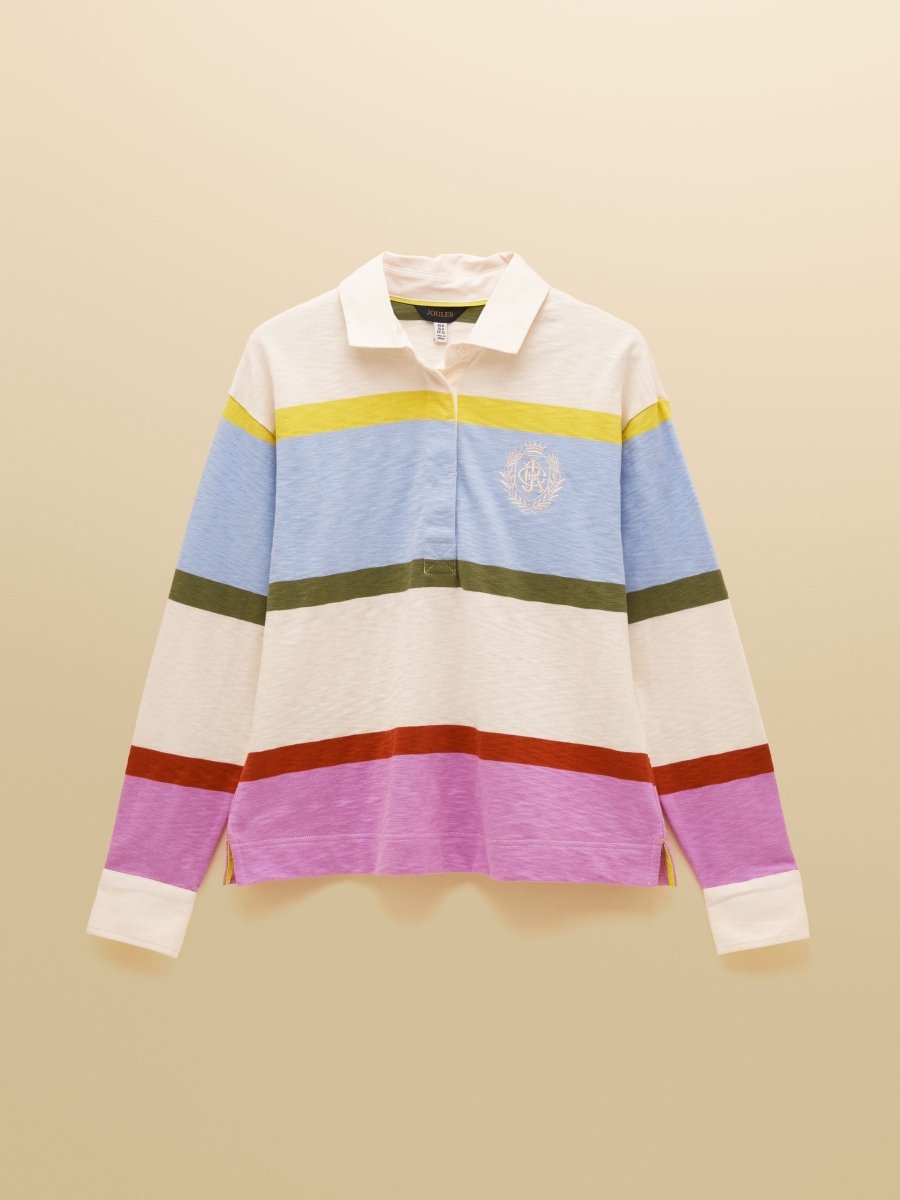 Lara Multi Stripe Boxy Fit Rugby Shirt - RUTHERFORD & Co