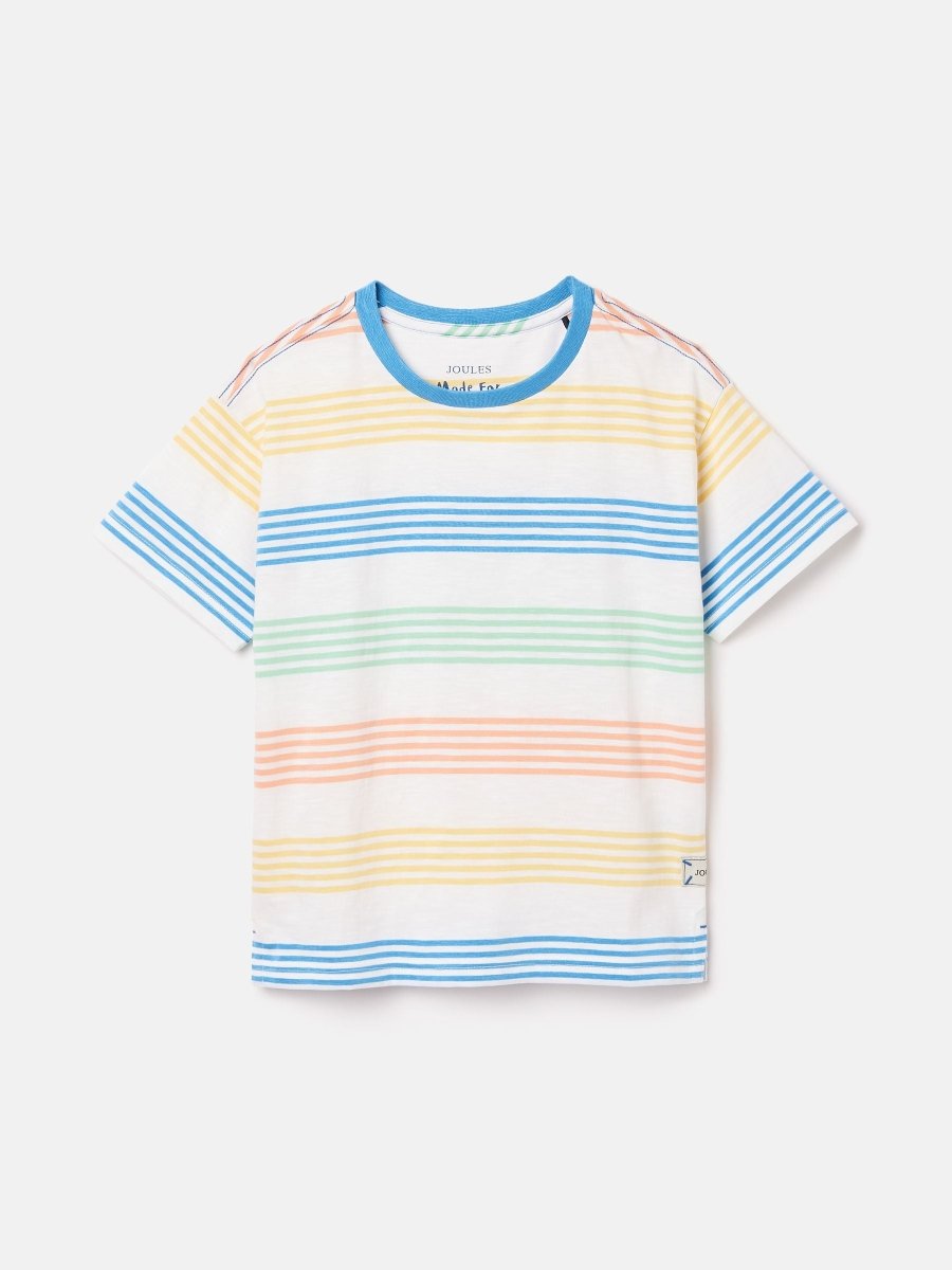 Laundered Stripe Multi Short Sleeve T-Shirt - RUTHERFORD & Co