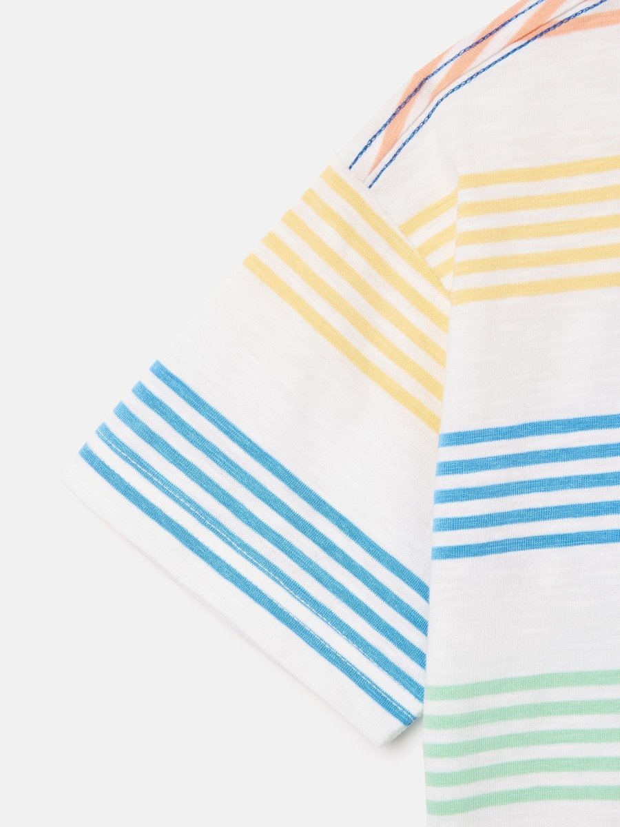 Laundered Stripe Multi Short Sleeve T-Shirt - RUTHERFORD & Co