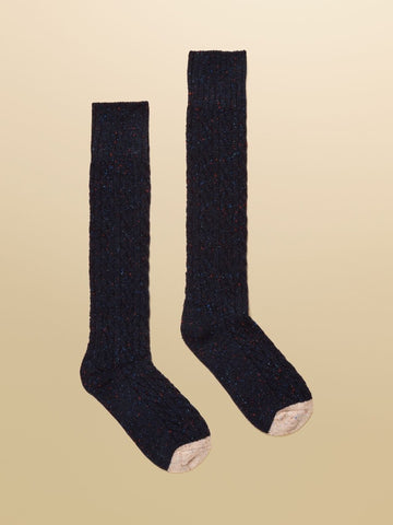 Laurel Navy Welly Sock - RUTHERFORD & Co
