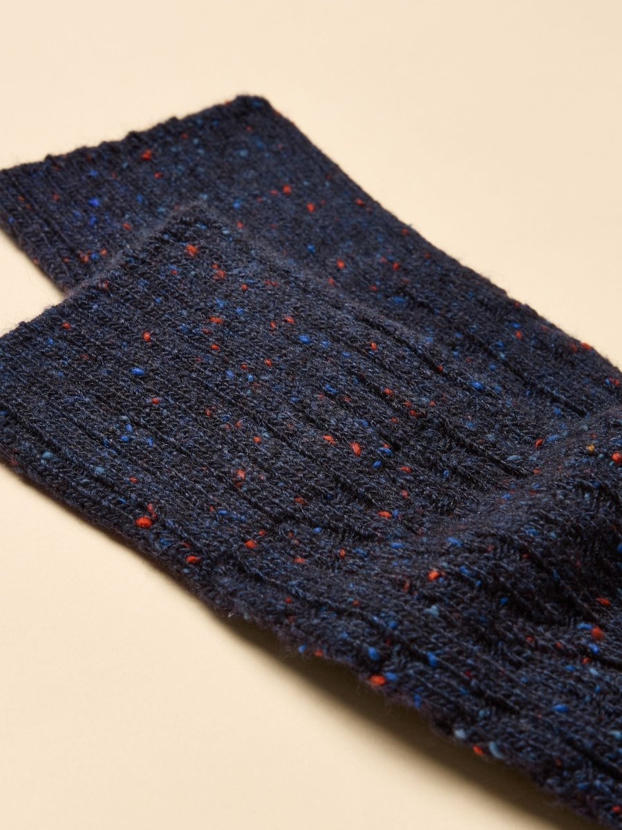 Laurel Navy Welly Sock - RUTHERFORD & Co