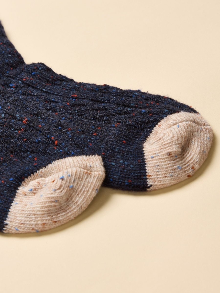 Laurel Navy Welly Sock - RUTHERFORD & Co