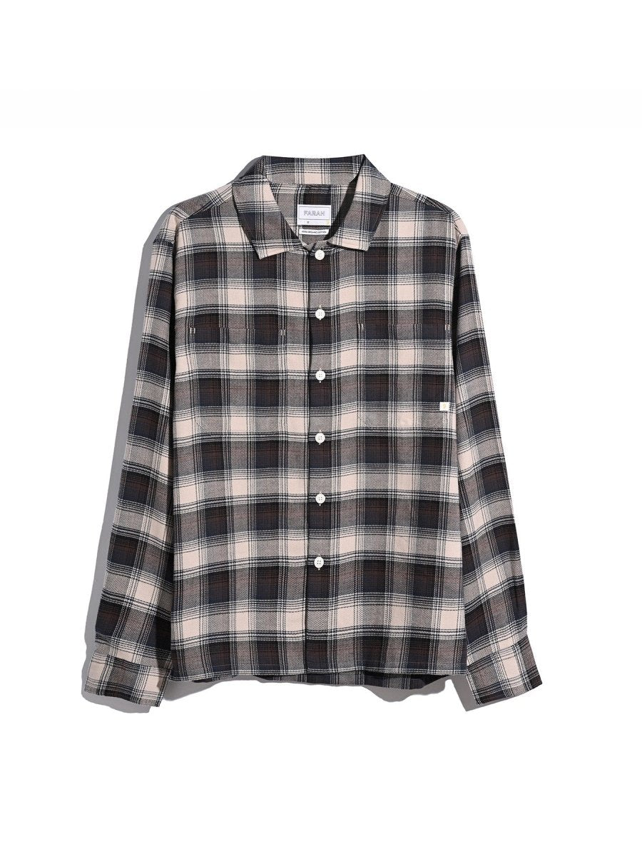 Lavelle Check Overshirt In Dark Brown - RUTHERFORD & Co