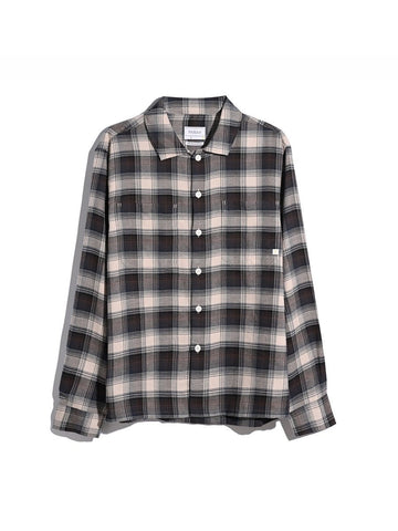 Lavelle Check Overshirt In Dark Brown - RUTHERFORD & Co