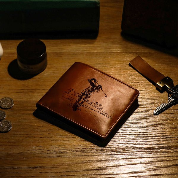 LEATHER WALLET/GOLF - RUTHERFORD & Co