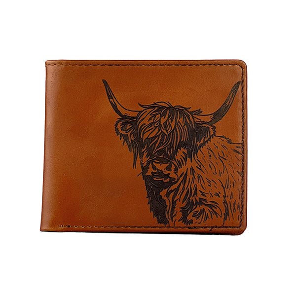LEATHER WALLET/HIGHLAND COW - RUTHERFORD & Co