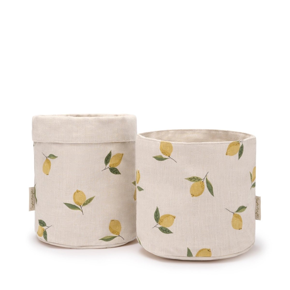 Lemons Linen Bread Baskets (Set of 2) - RUTHERFORD & Co
