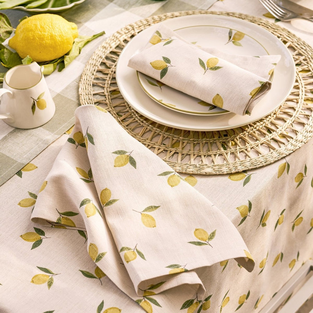 Lemons Linen Napkins (Set of 4) - RUTHERFORD & Co