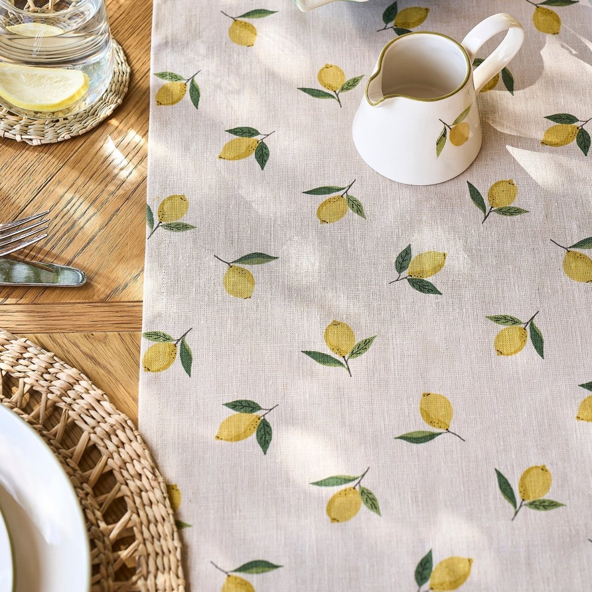 Lemons Linen Table Runner - RUTHERFORD & Co