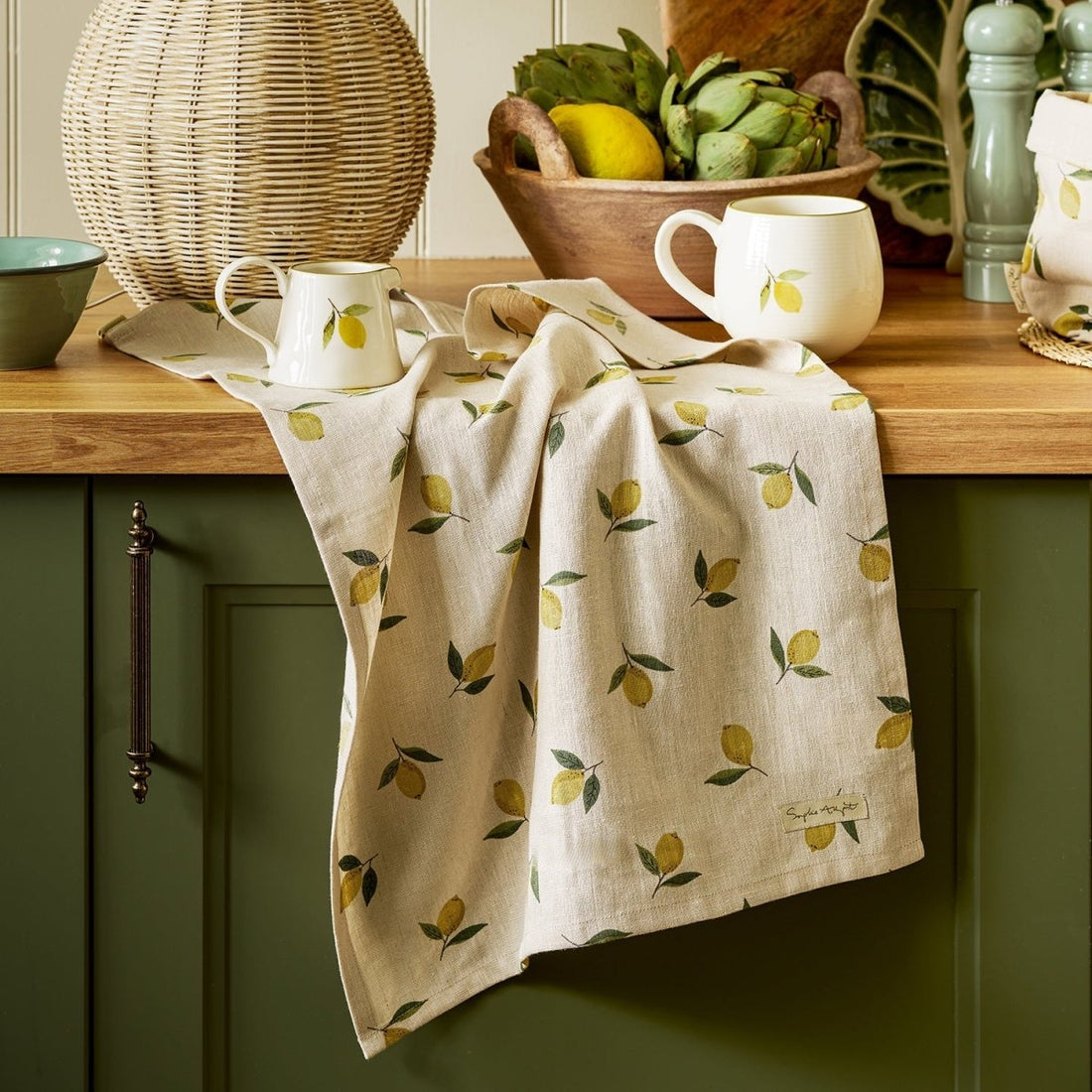 Lemons Linen Tea Towel - RUTHERFORD & Co