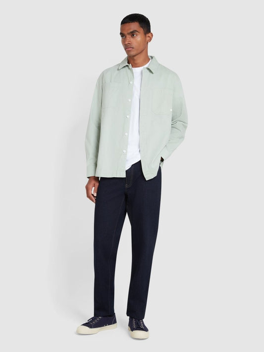 Leon Overshirt In Grove Green - RUTHERFORD & Co
