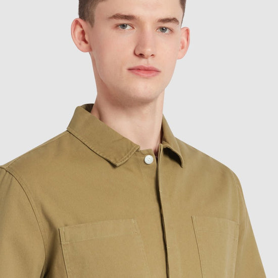 Leon Overshirt In True Khaki - RUTHERFORD & Co