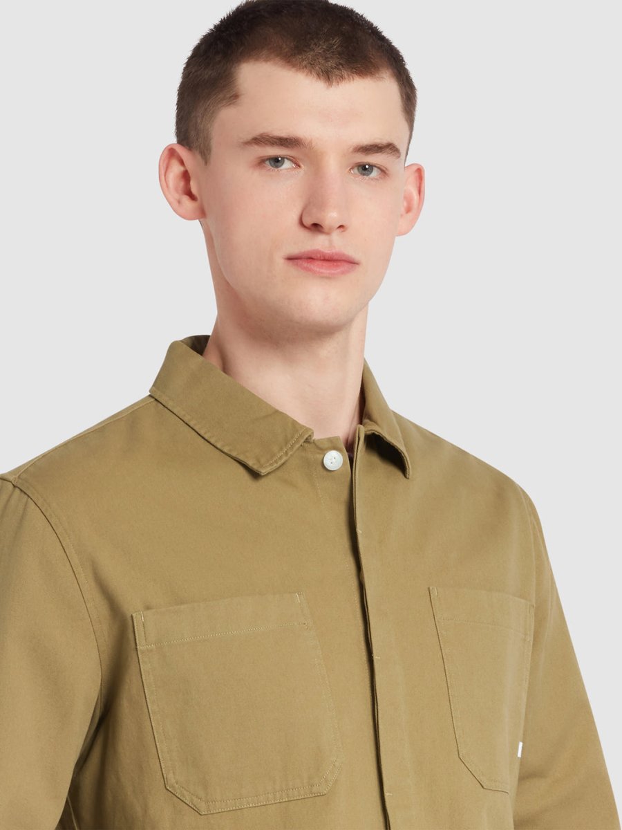 Leon Overshirt In True Khaki - RUTHERFORD & Co