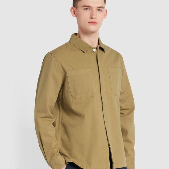 Leon Overshirt In True Khaki - RUTHERFORD & Co