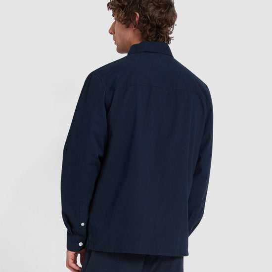 Leon Overshirt In True Navy - RUTHERFORD & Co