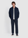 Leon Overshirt In True Navy - RUTHERFORD & Co