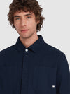 Leon Overshirt In True Navy - RUTHERFORD & Co