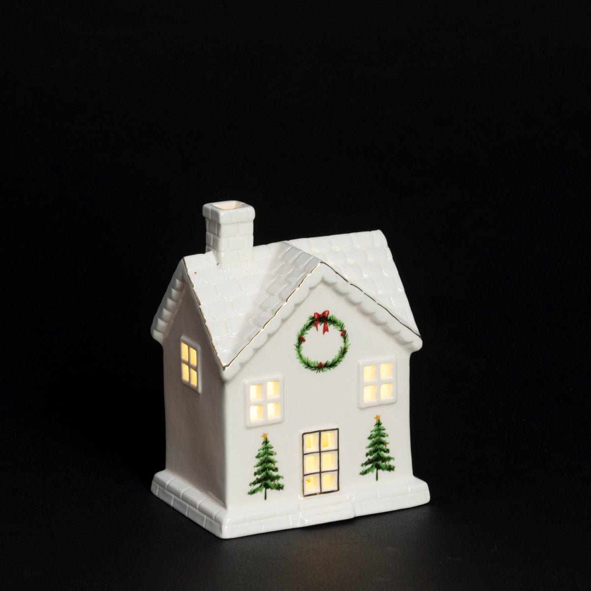 Light Up Porcelain Wreath House - RUTHERFORD & Co