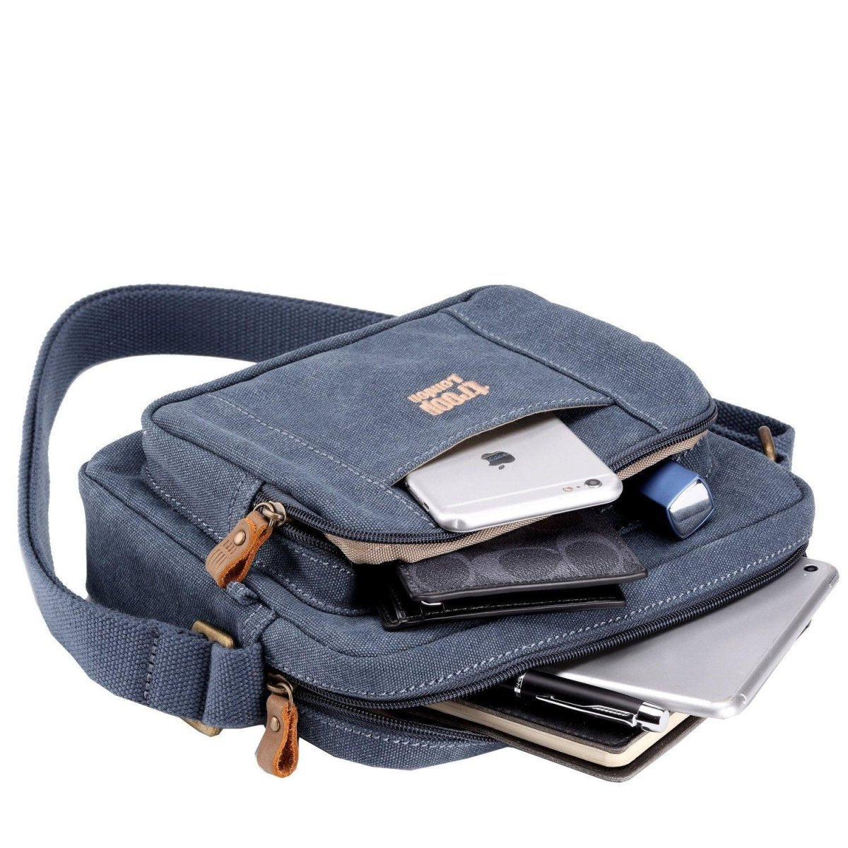 Lightweight Canvas Crossbody Bag | TRP0235 Blue - RUTHERFORD & Co