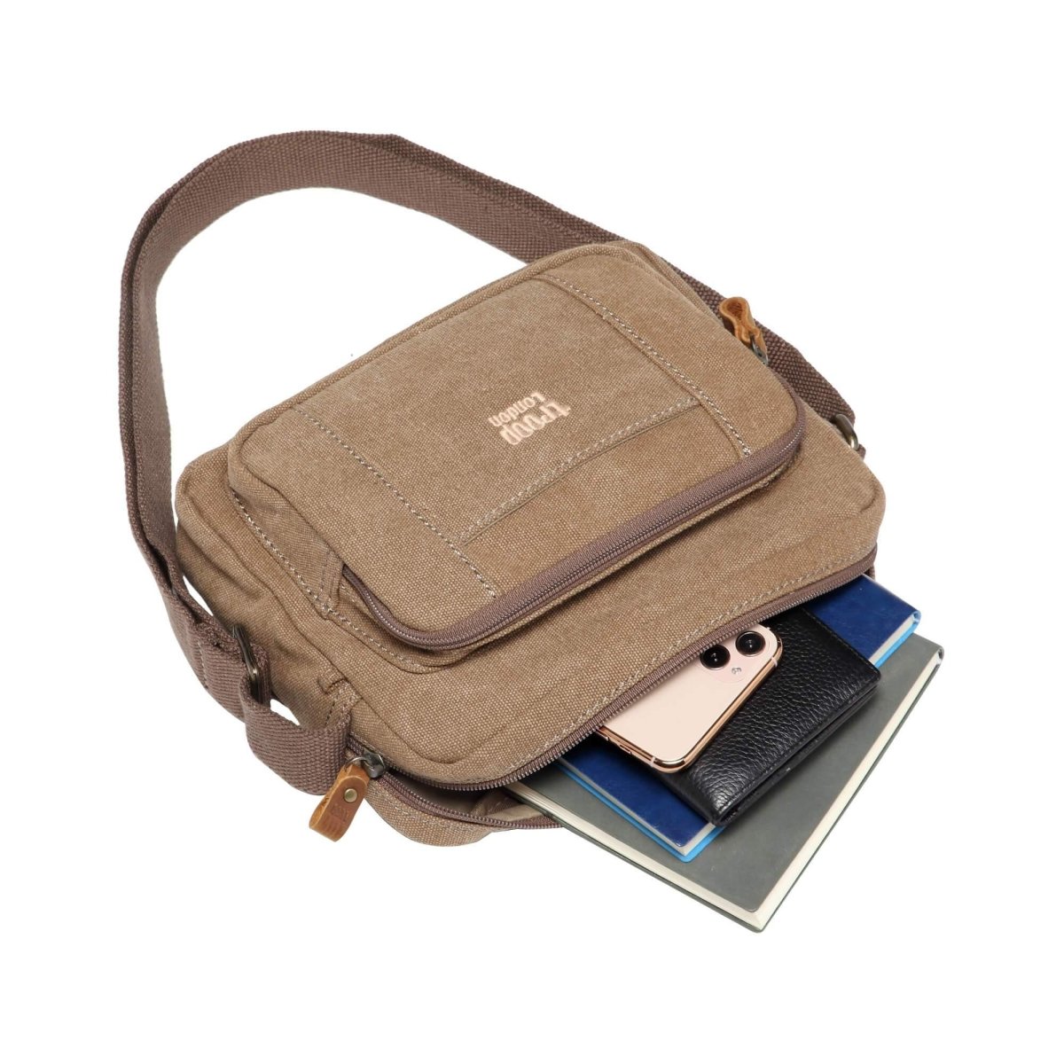 Lightweight Canvas Crossbody Bag | TRP0235 Brown - RUTHERFORD & Co
