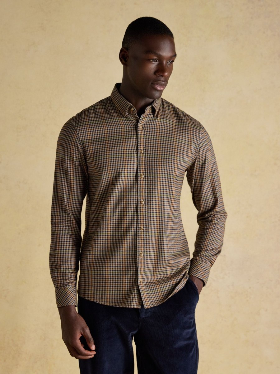 Lightweight Flannel Brown Shirt - RUTHERFORD & Co