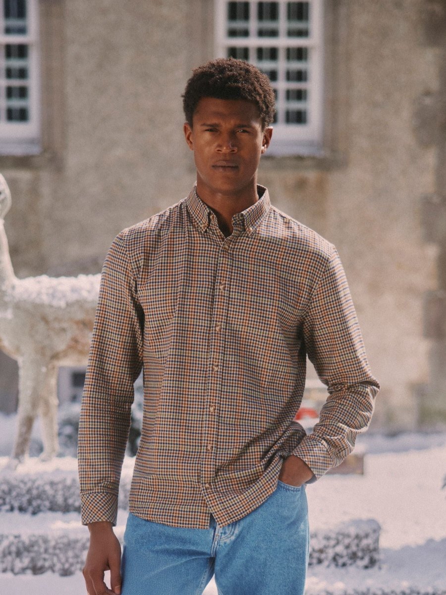 Lightweight Flannel Brown Shirt - RUTHERFORD & Co