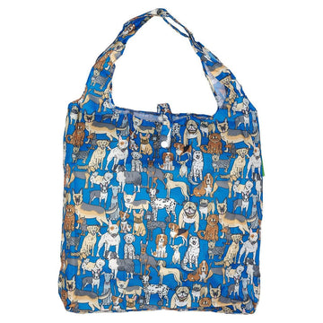 Lightweight Foldable Reusable Shopping Bag Blue Dogs - RUTHERFORD & Co