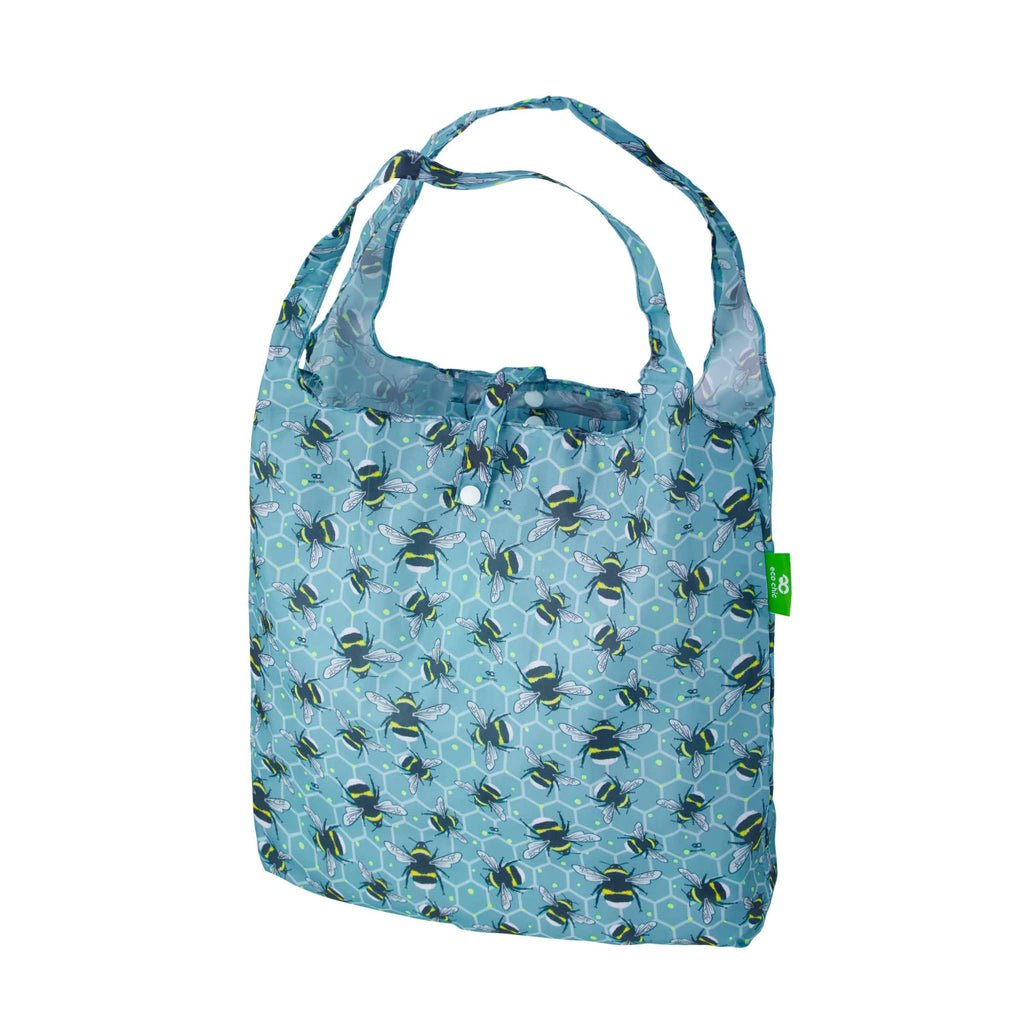 Lightweight Foldable Reusable Shopping Bag Bumble Bees - RUTHERFORD & Co