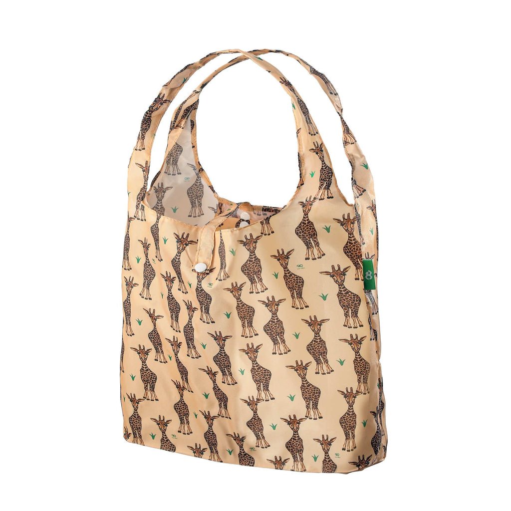 Lightweight Foldable Reusable Shopping Bag Giraffes - RUTHERFORD & Co