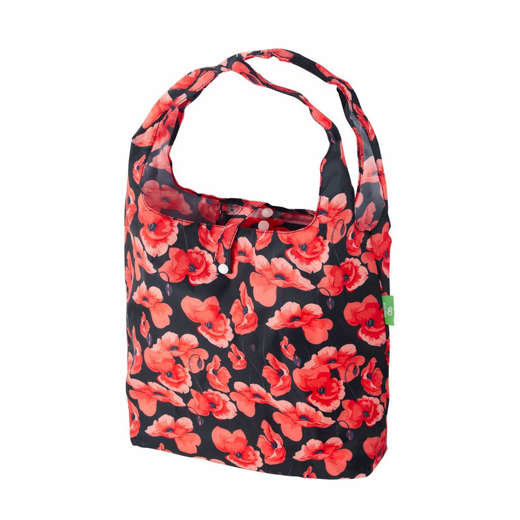 Lightweight Foldable Reusable Shopping Bag Poppies - RUTHERFORD & Co