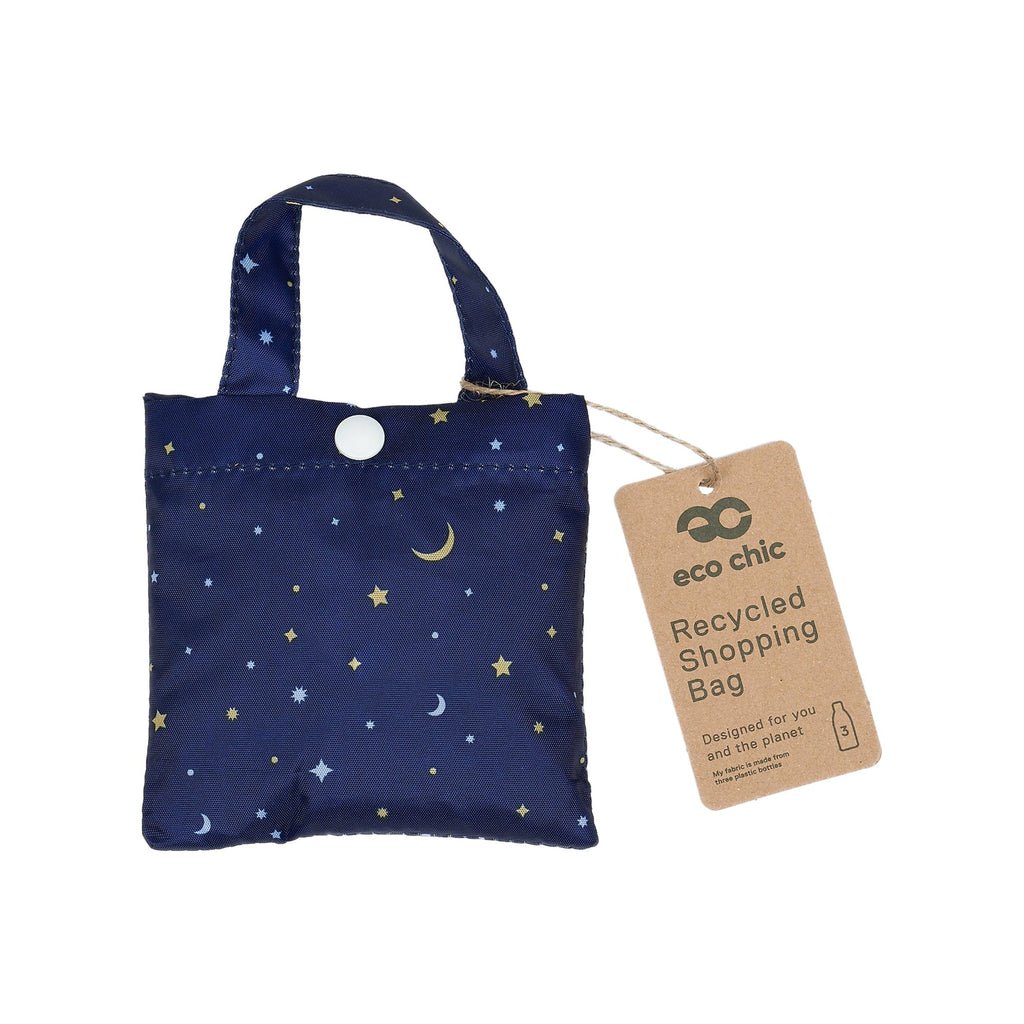 Lightweight Foldable Reusable Shopping Bag Stars and Moons - RUTHERFORD & Co